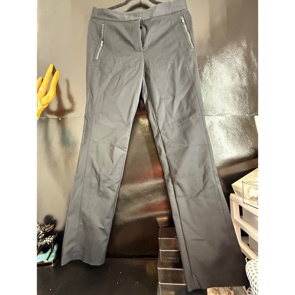 DKNY Donna‎ Karan New York Black Straight Leg Zipper Pocket  Pants Size 10